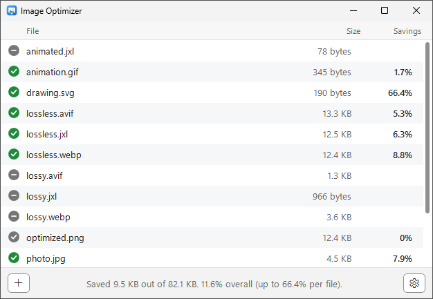 Image Optimizer in light mode